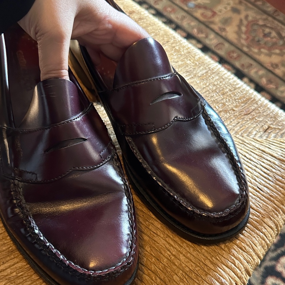 GH Bass weejuns Men's Classic Leather Loafers Burgundy - Picture 10 of 13